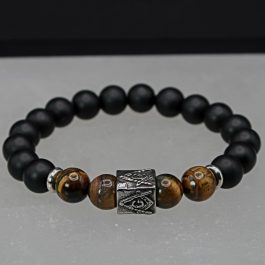 Mason Black Onyx with Tiger Eye Bracelet |10mm or 12mm